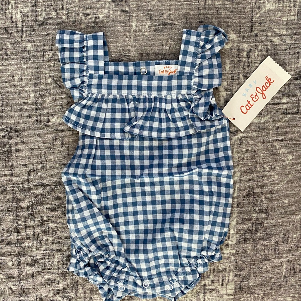 NWT - Baby Girl Plaid Romper